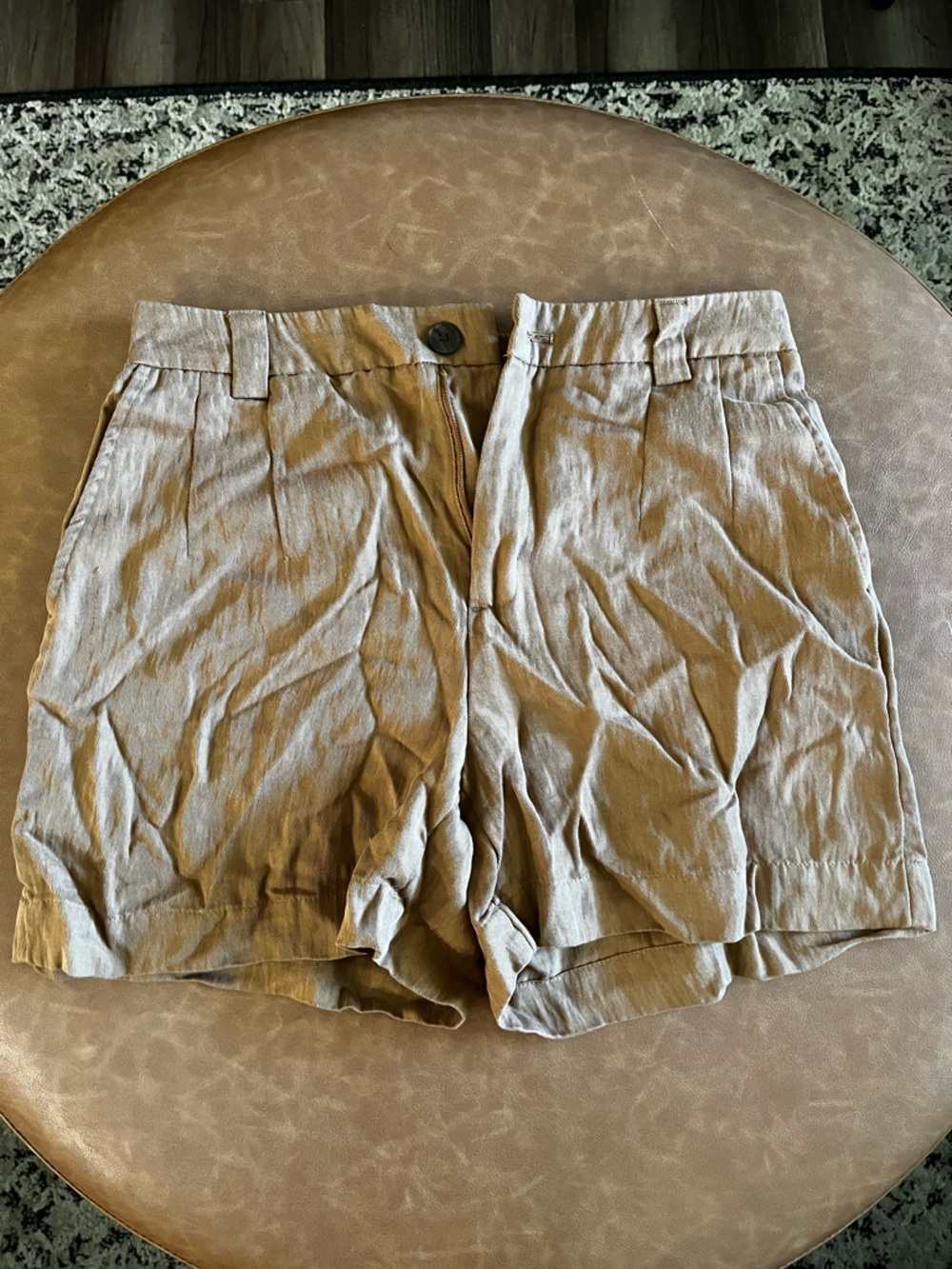 a new day Women’s Flat-Front Shorts in Khaki Brown